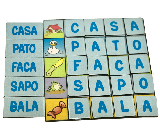 Loto Leitura Jogo para Alfabetização - 156 Peças - Madeira