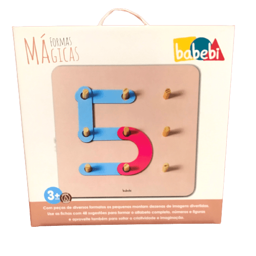 Brinquedo Educativo de Madeira 3 anos Formas Mágicas Babebi