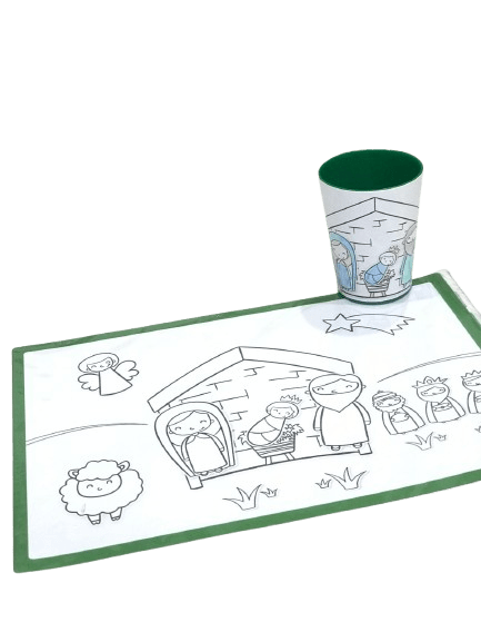 KIT COPO E JOGO AMERICANO PINTA E APAGA 